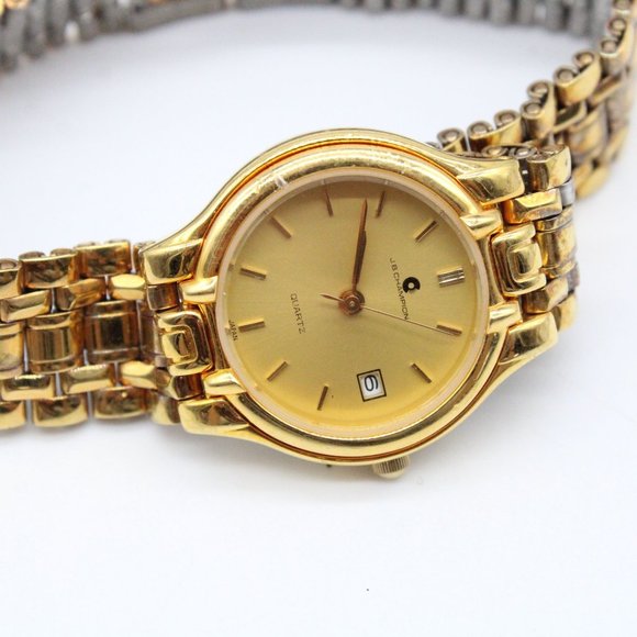 J.B Champion Watch Womens Gold Tone Stainless Steel Classic Gold Dial Bracelet - Picture 6 of 8